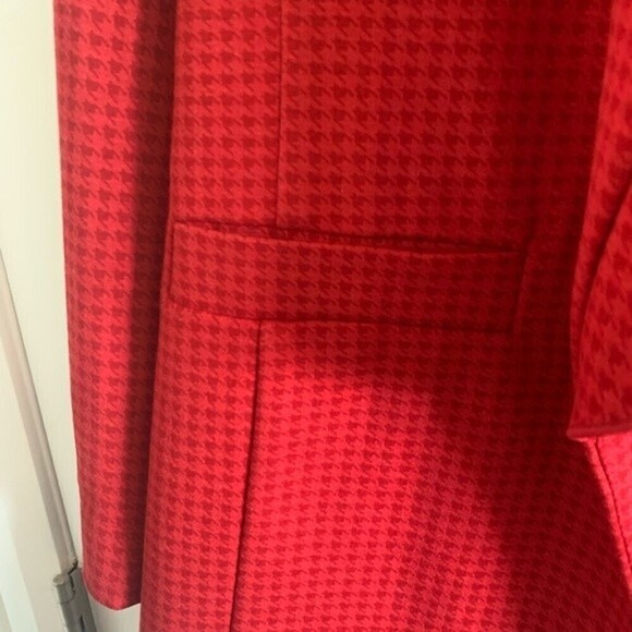 CABI Celebration Coat Red Houndstooth Size Small Stretch #3546 Jacket Po… - Picture 4 of 11